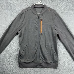 Lululemon Active Full Zip Jacket Adult Large Six Pack Grey Wicking Athletic Mens